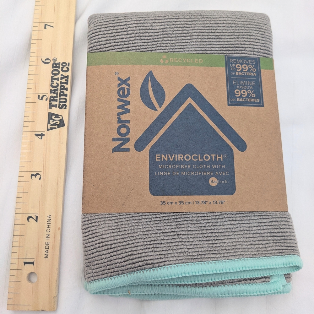 Norwex Microfiber Cloth in Gray with Aqua Edge "ITEM NOT INCLUDED IN BUNDLE SALE